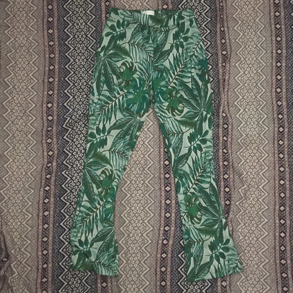 Patterned Floral Flare Pants